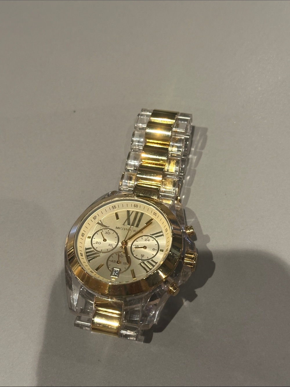 Michael Kors Gold and Clear-Link Men's Chronograph Watch